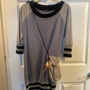 Faded Glory Gray and Black Tunic Dress